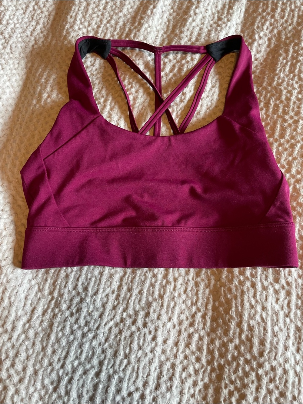 ZYIA Active Burgundy Strappy Sports Bra Size 8